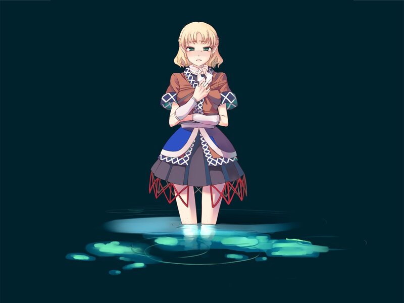 anime girl in dark water