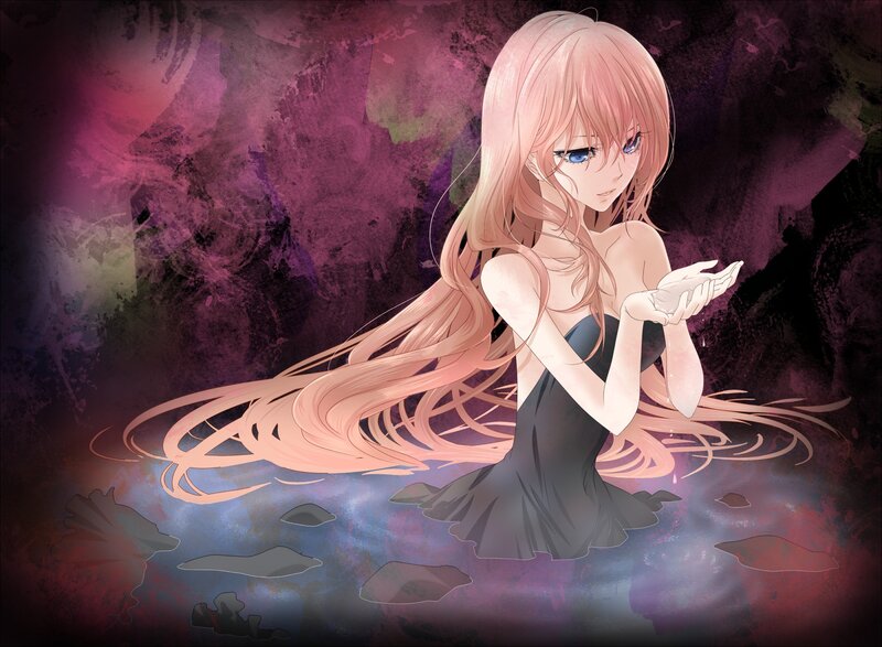 anime girl in dark water