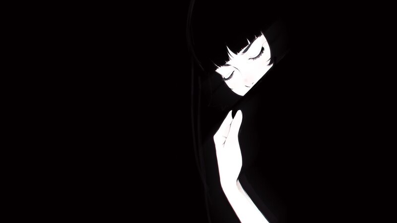 Anime Girl in Darkness — Black, Dramatic