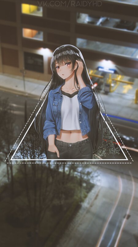 Anime Girl in Denim Jacket