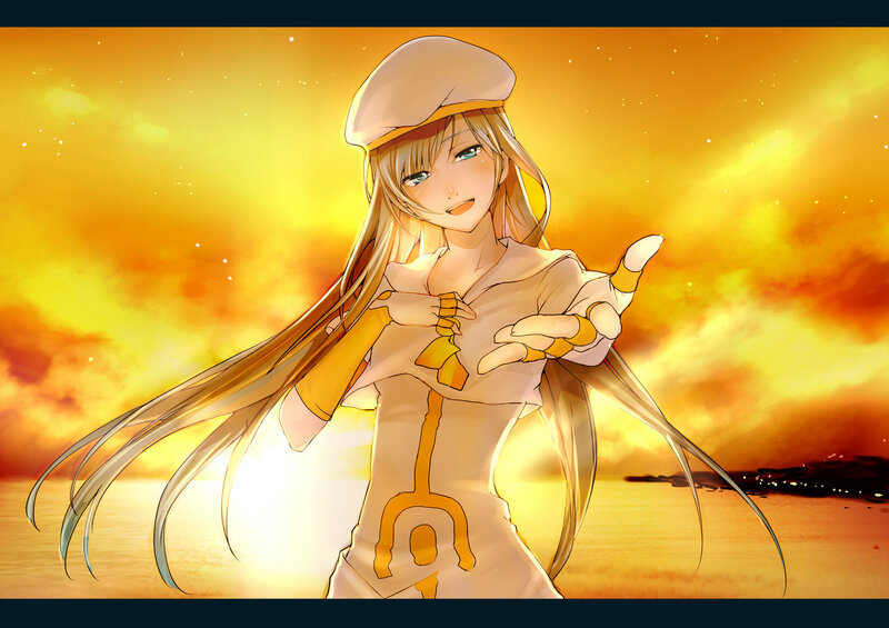 Anime Girl in Desert — Yellow
