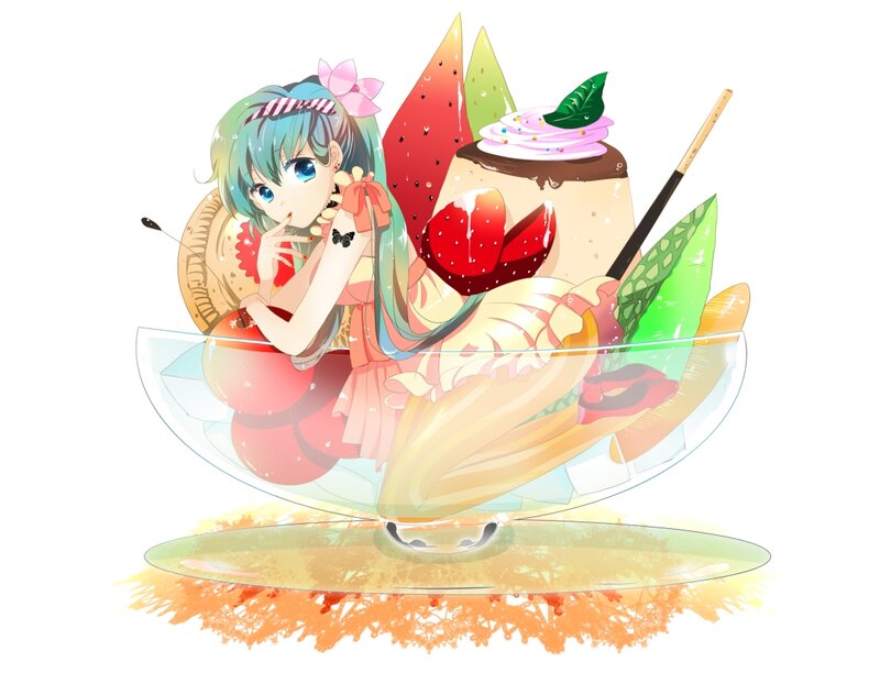 Anime Girl in Dessert — Blue