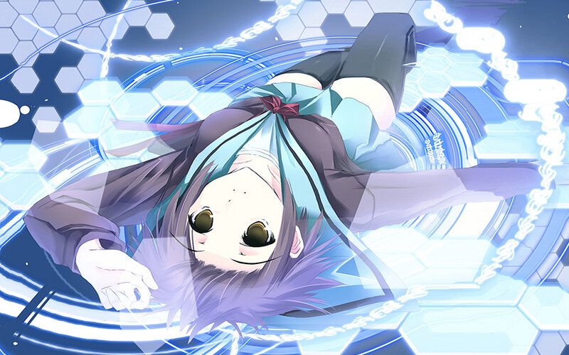 anime girl in digital space