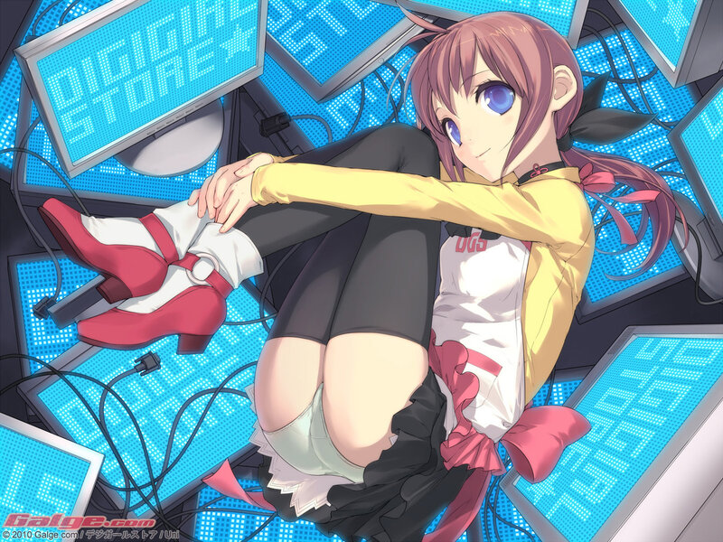 Anime girl in digital store