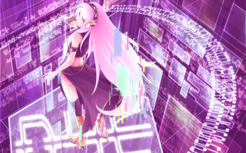 anime girl in digital world