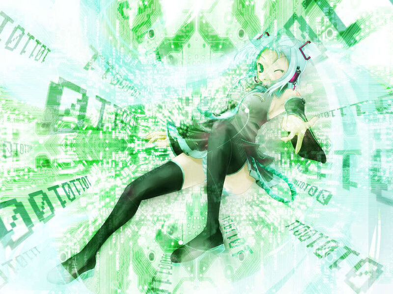 anime girl in digital world