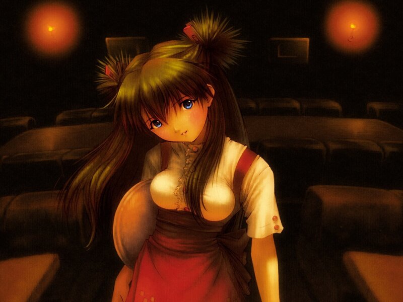 anime girl in dimly lit room
