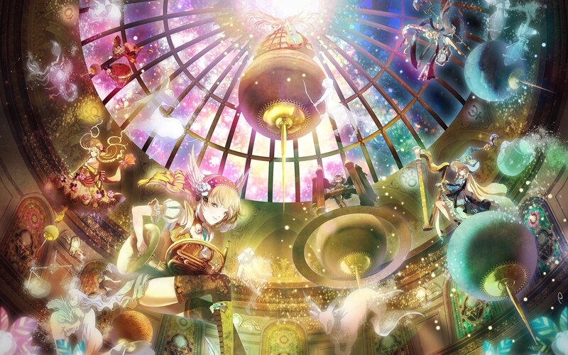 Anime Girl in Dome — Gold