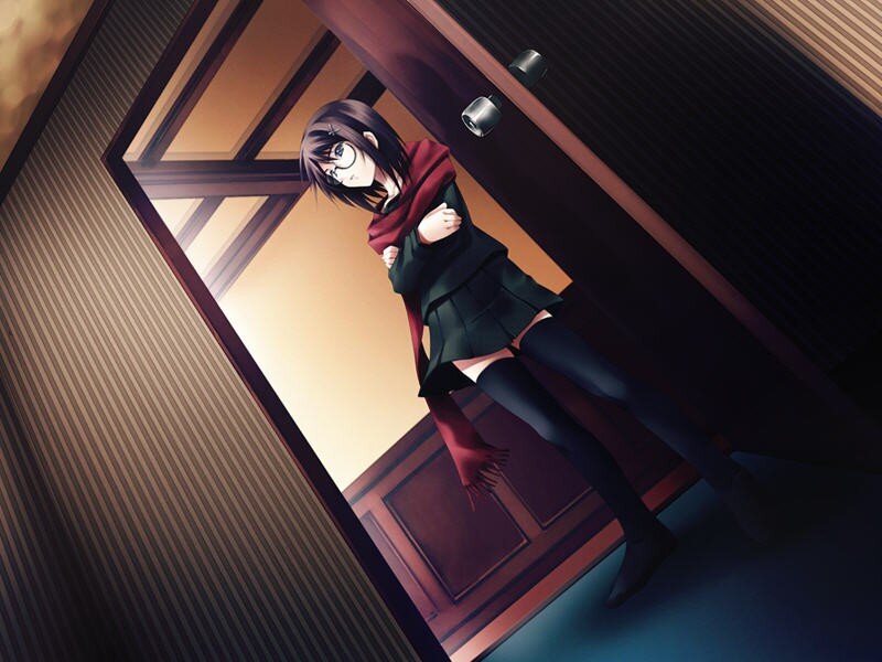 anime girl in doorway