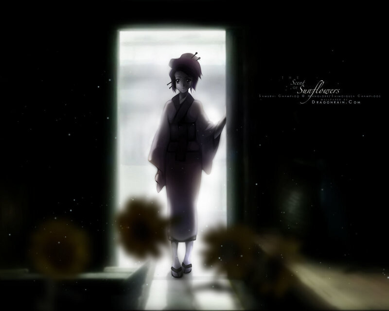 Anime Girl in Doorway — Black