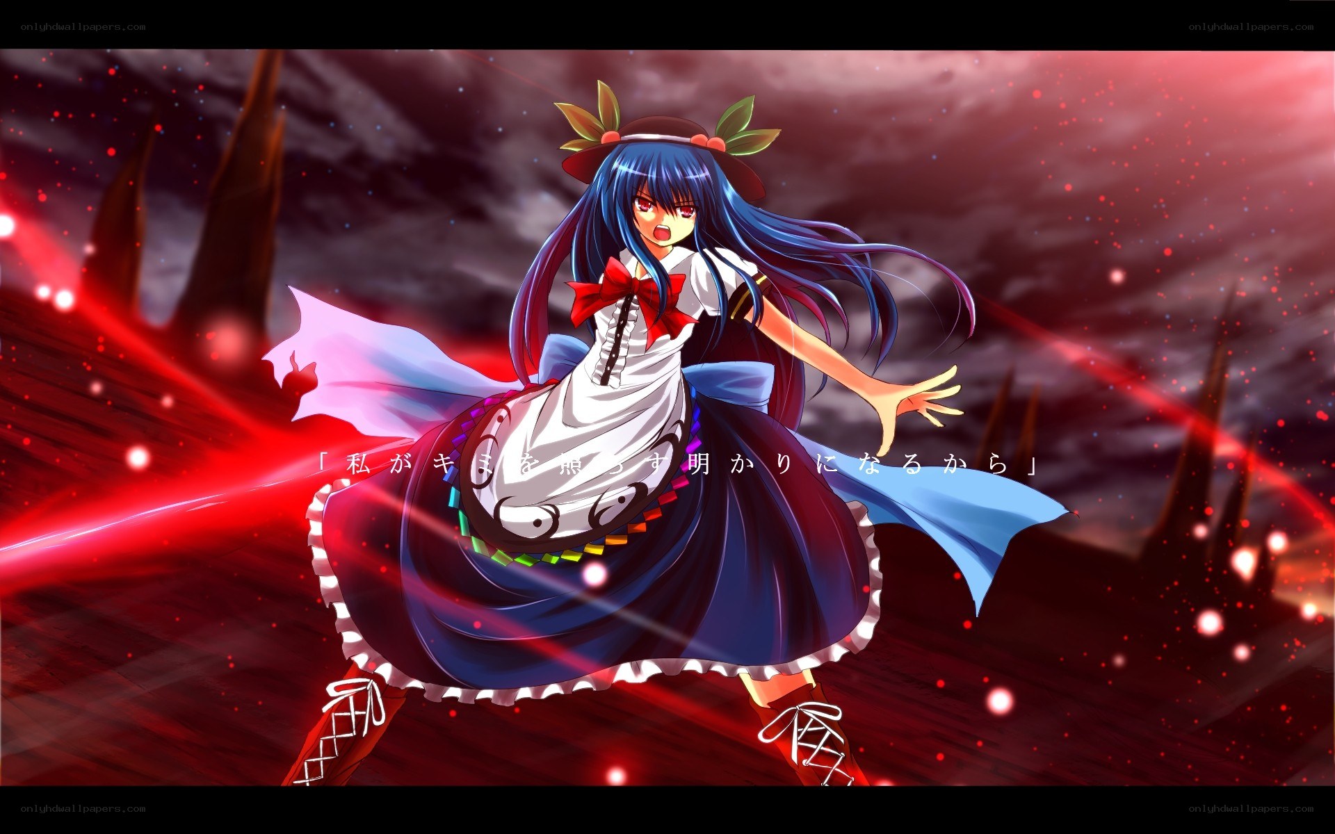 anime girl in dramatic pose