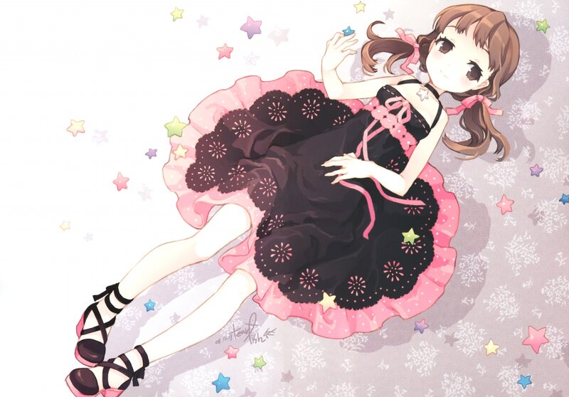 Anime Girl in Dress — Black, Dreamy