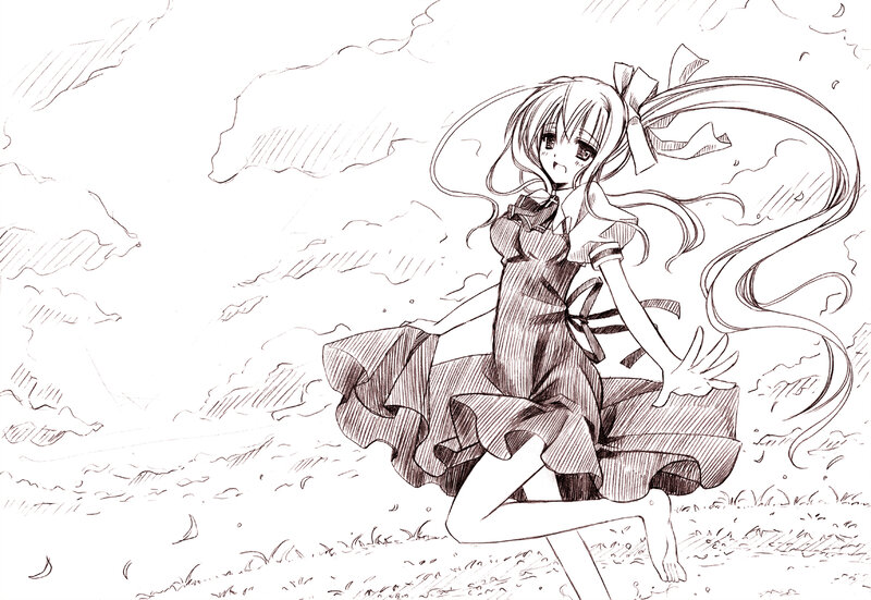 Anime Girl in Dress — Black, Dynamic