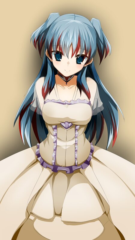 Anime Girl in Dress — Blue, Calm, Pigtails