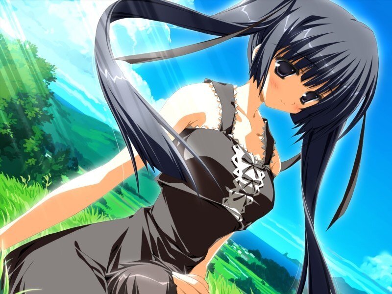 Anime Girl in Dress — Blue