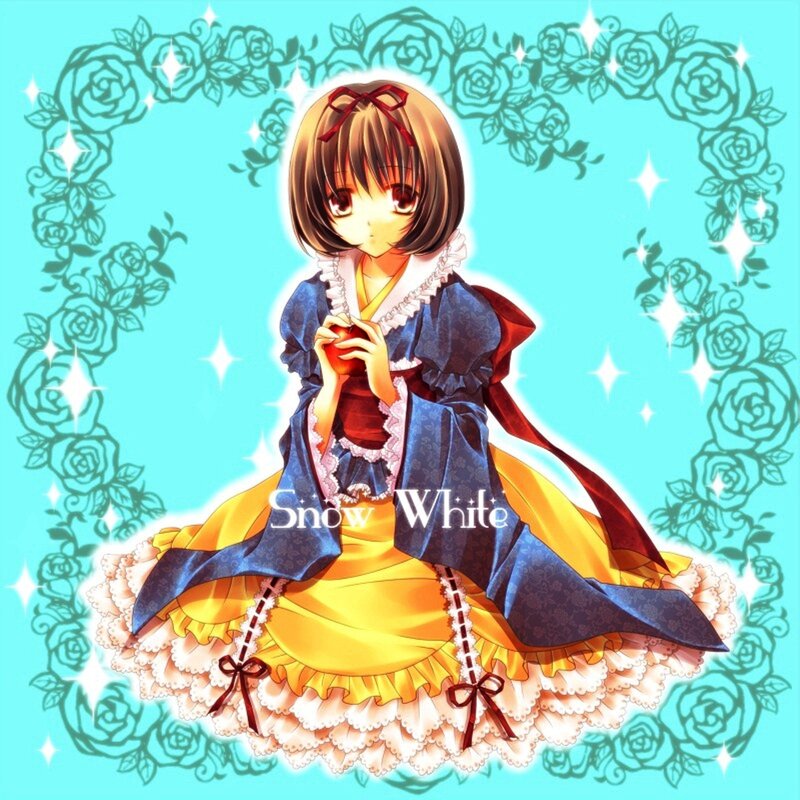 Anime Girl in Dress — Blue, Whimsical, Digital Art
