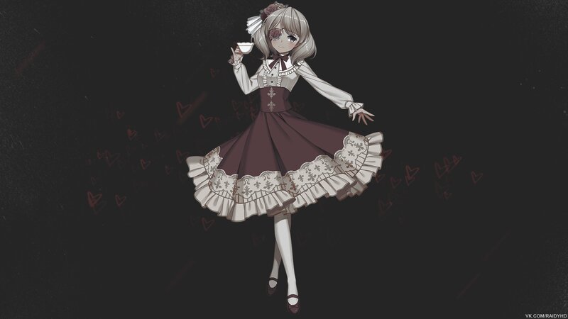 Anime Girl in Dress — Brown, Calm, Night