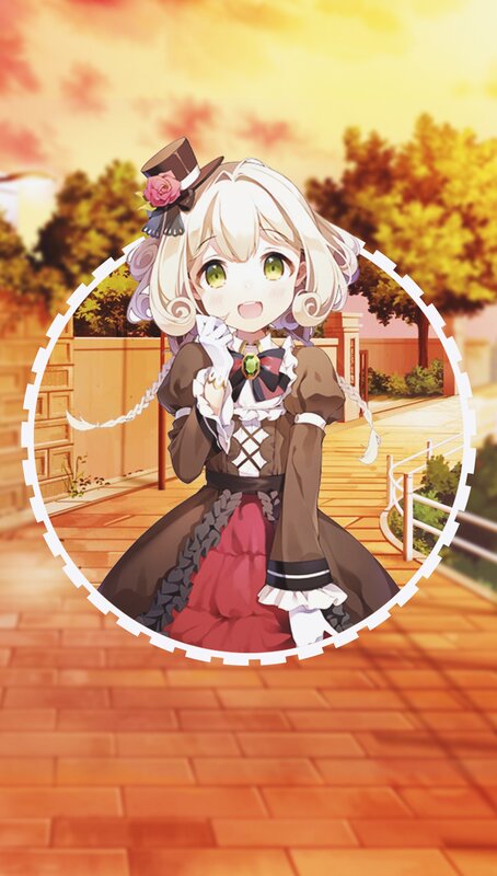 Anime Girl in Dress — Brown, Cheerful