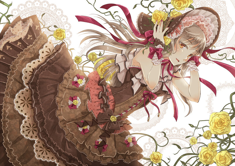Anime Girl in Dress — Brown, Dreamy