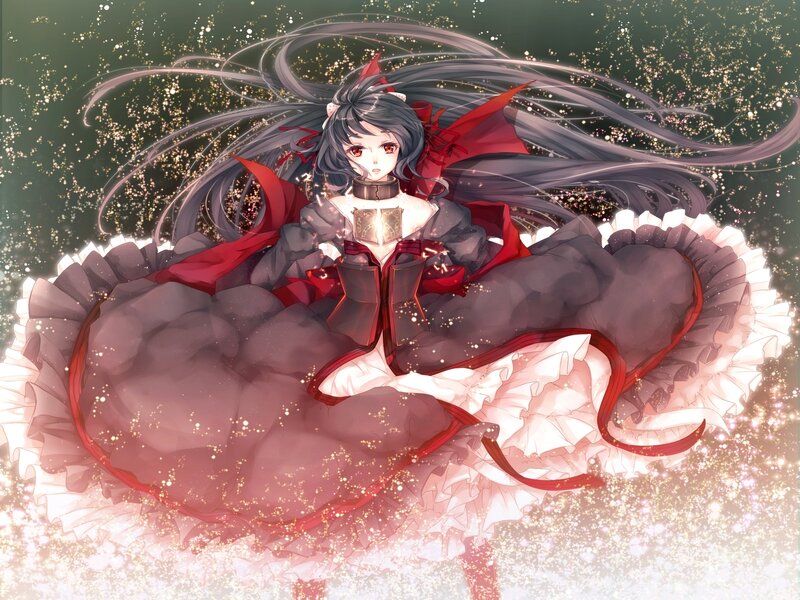 Anime Girl in Dress — Gray