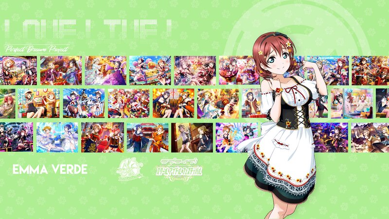 Anime Girl in Dress — Green, Cheerful
