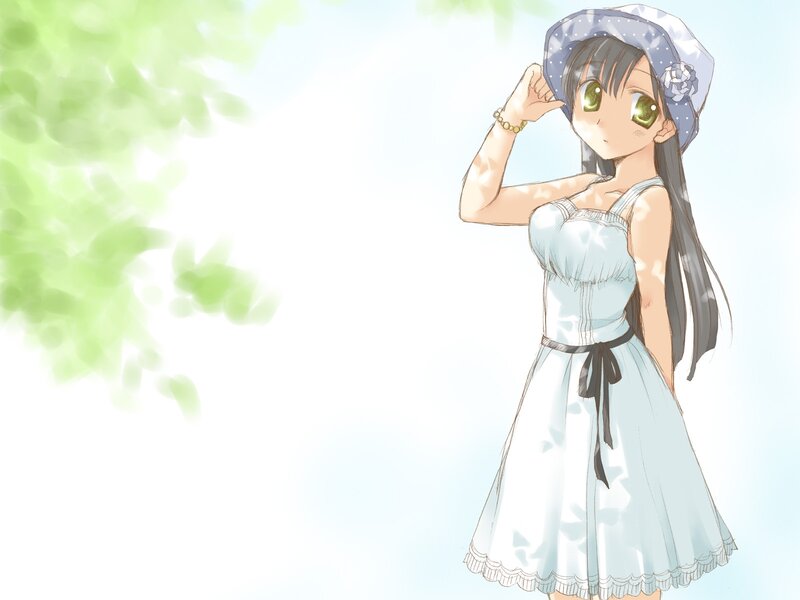 Anime Girl in Dress — Light Blue, Serene