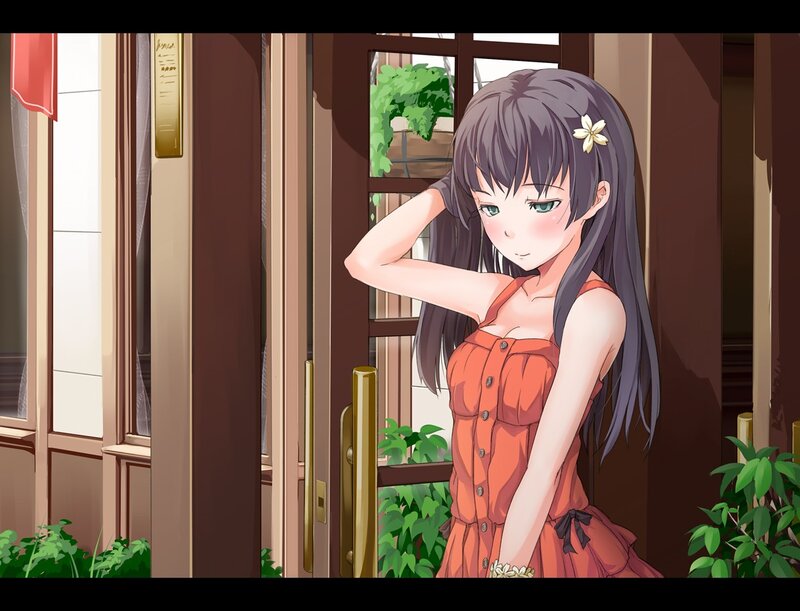 Anime Girl in Dress — Orange, Calm, Afternoon
