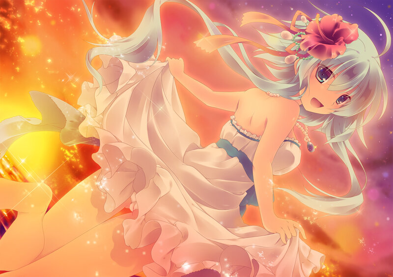 Anime Girl in Dress — Orange, Dramatic