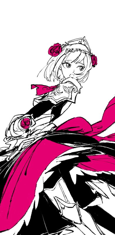 Anime Girl in Dress — Pink, Dramatic, Manga