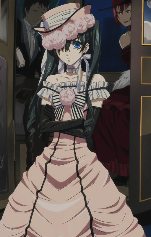 Anime Girl in Dress — Pink, Dramatic, Night, Hat