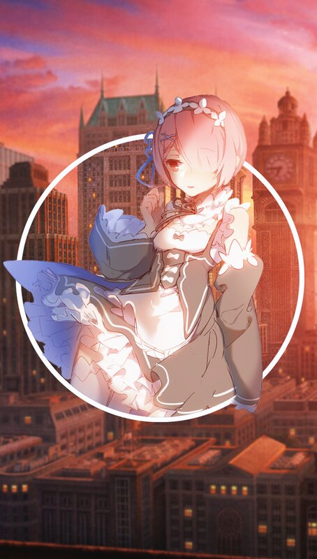 Anime Girl in Dress — Pink, Dramatic, Sunset, Digital Art