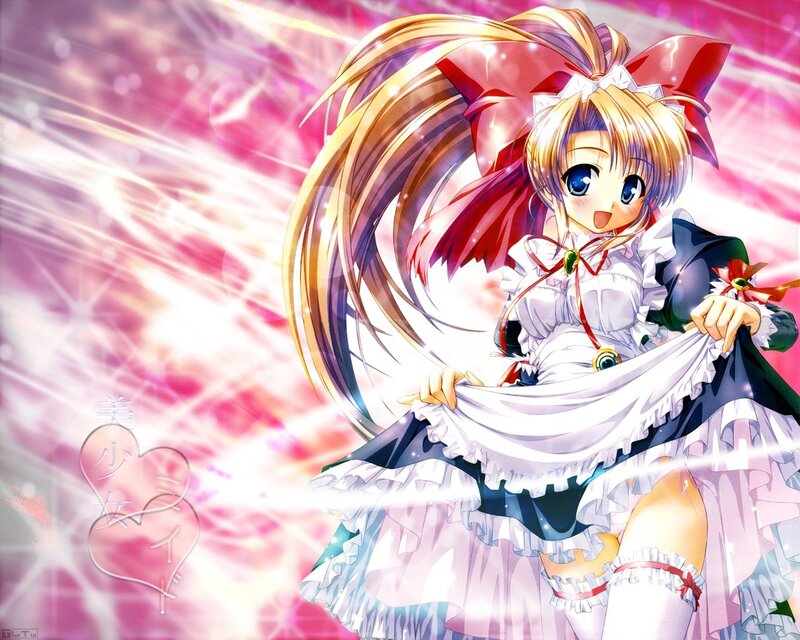 Anime Girl in Dress — Pink, Energetic