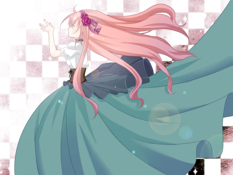 Anime Girl in Dress — Pink, Graceful