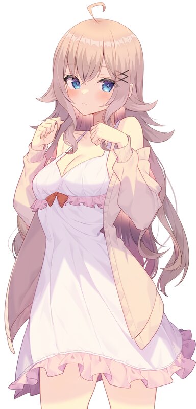 Anime Girl in Dress — Pink, Innocent, Long Hair