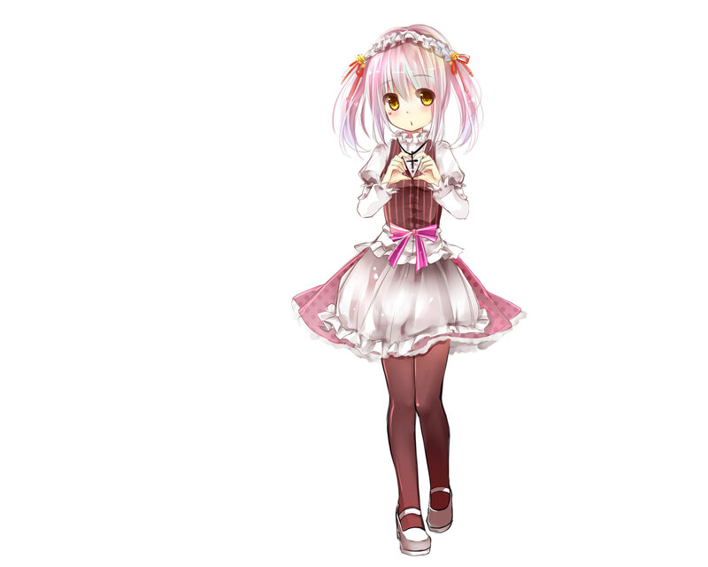 Anime Girl in Dress — Pink, Innocent