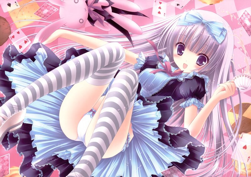 Anime Girl in Dress — Pink, Playful, Cards, Doll