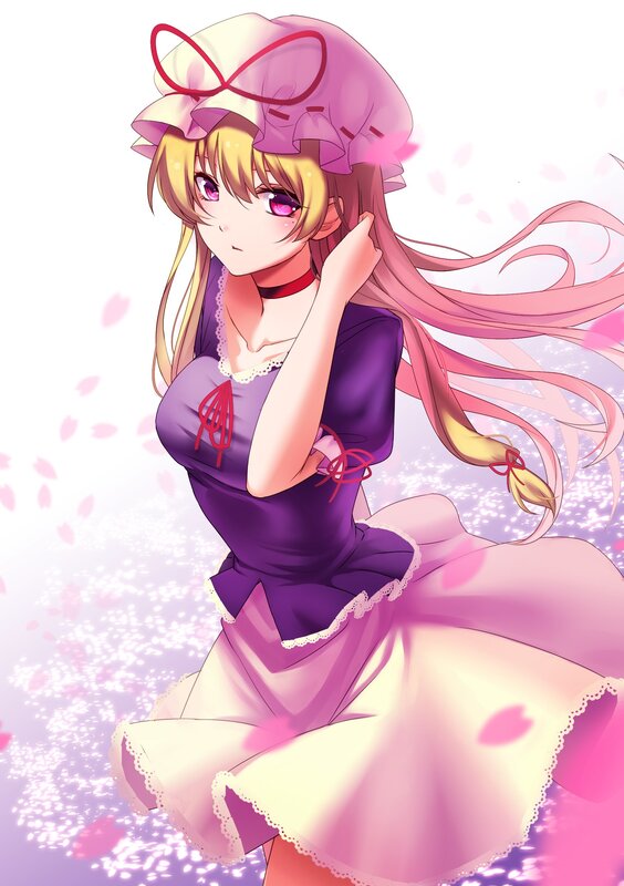 Anime Girl in Dress — Purple, Calm, Spring