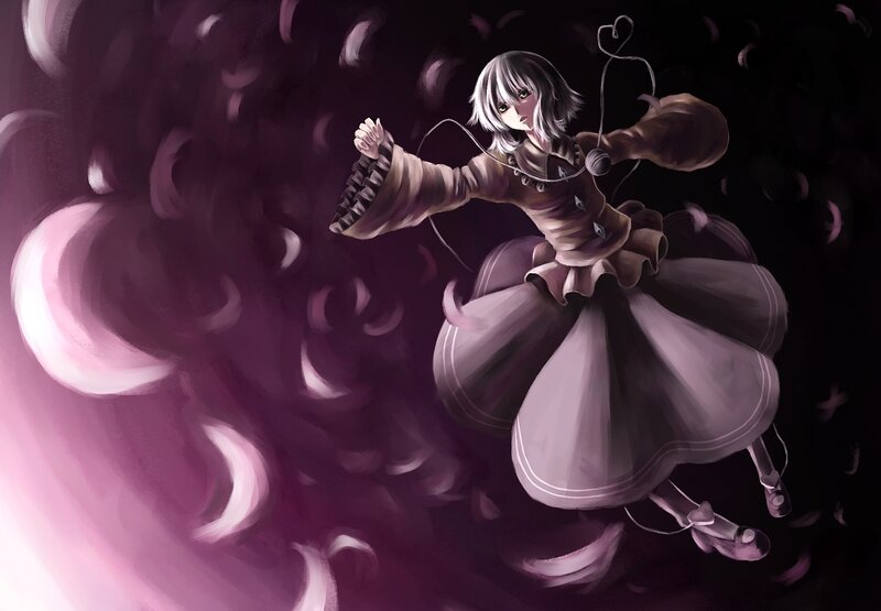 Anime Girl in Dress — Purple, Dramatic, Digital Art