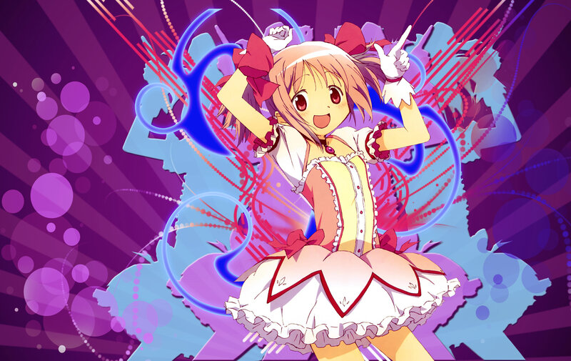 Anime Girl in Dress — Purple, Energetic