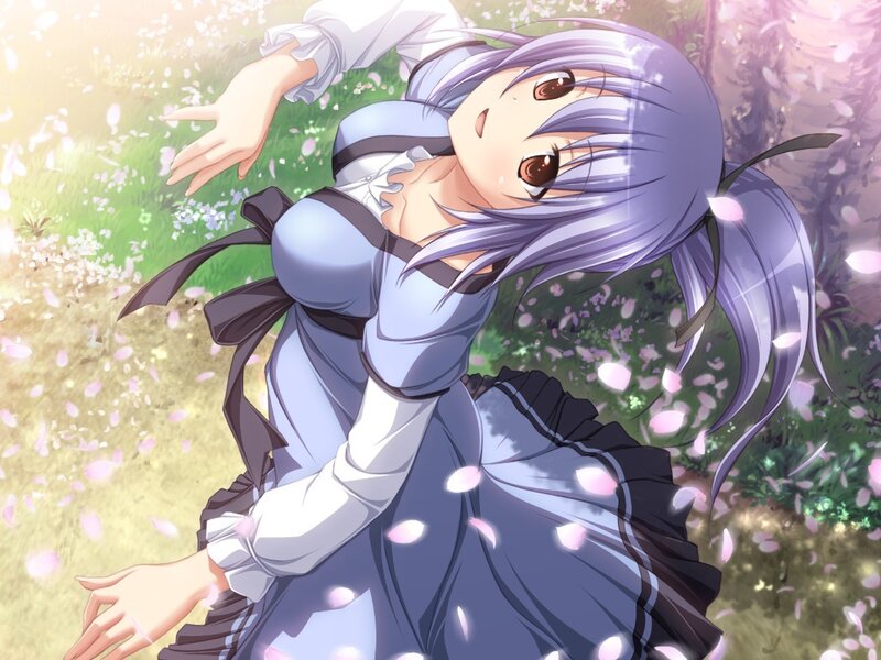 Anime Girl in Dress — Purple, Serene