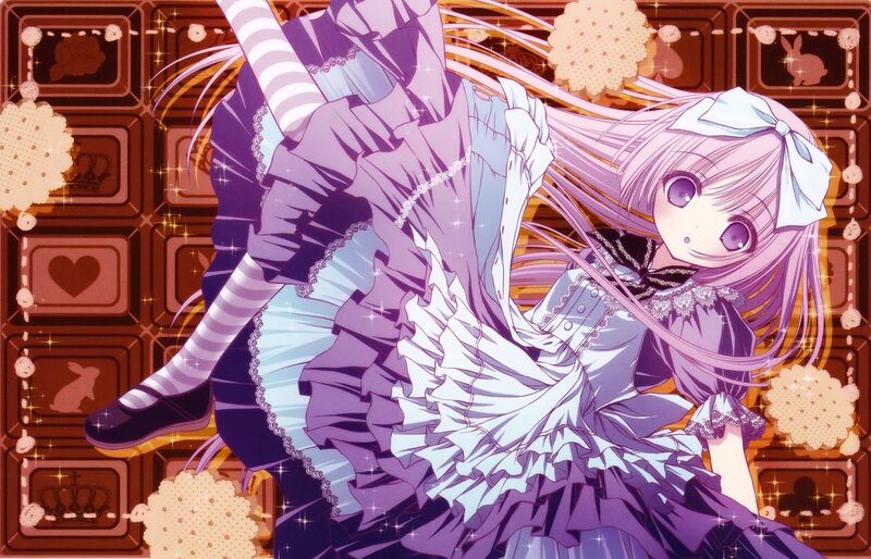Anime Girl in Dress — Purple, Whimsical