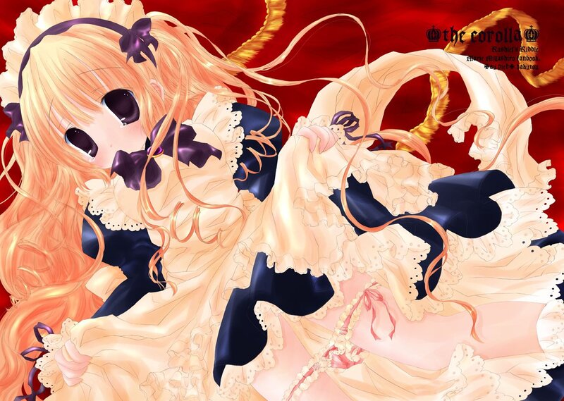 Anime Girl in Dress — Red, Dramatic, Hair