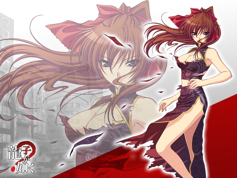 Anime Girl in Dress — Red, Dramatic