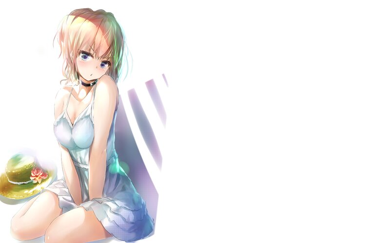 Anime Girl in Dress — White, Calm, Afternoon