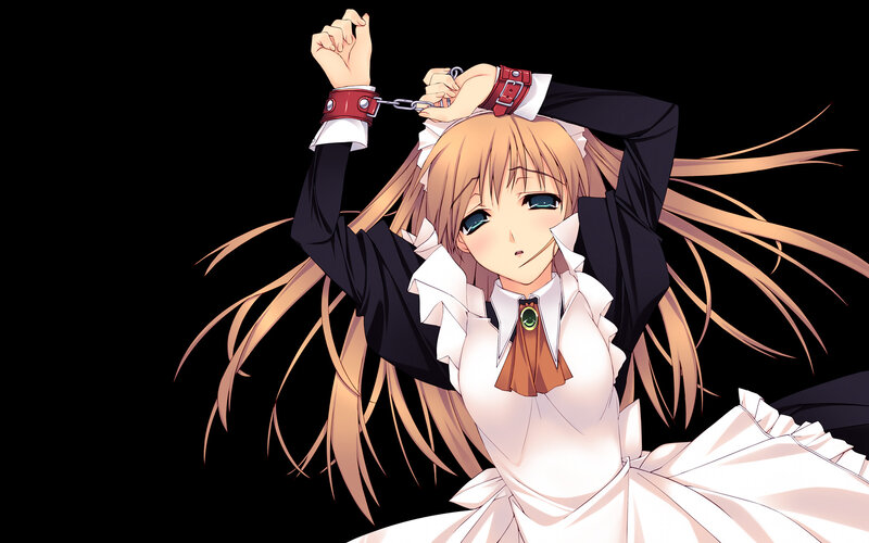Anime Girl in Dress — White, Dramatic, Handcuffs