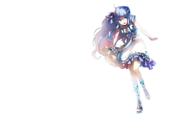 Anime Girl in Dress — White, Dreamy, Digital Art, Boots