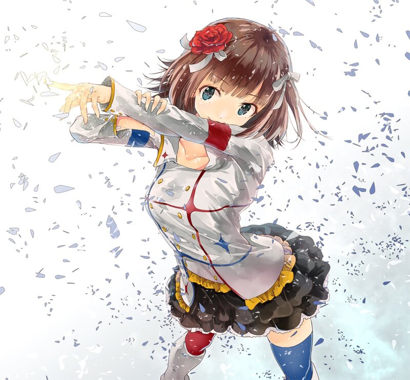 Anime Girl in Dress — White, Dynamic