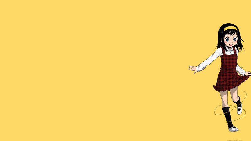 Anime Girl in Dress — Yellow, Playful