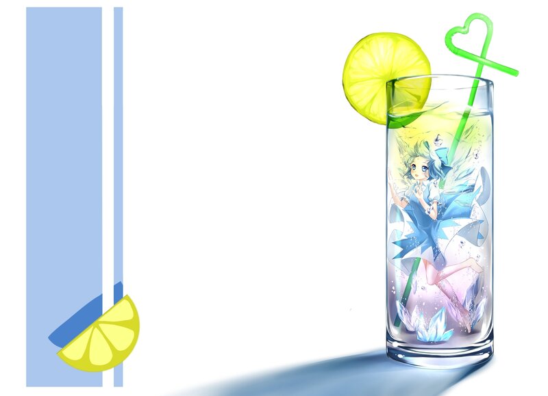 Anime Girl in Drink — Blue