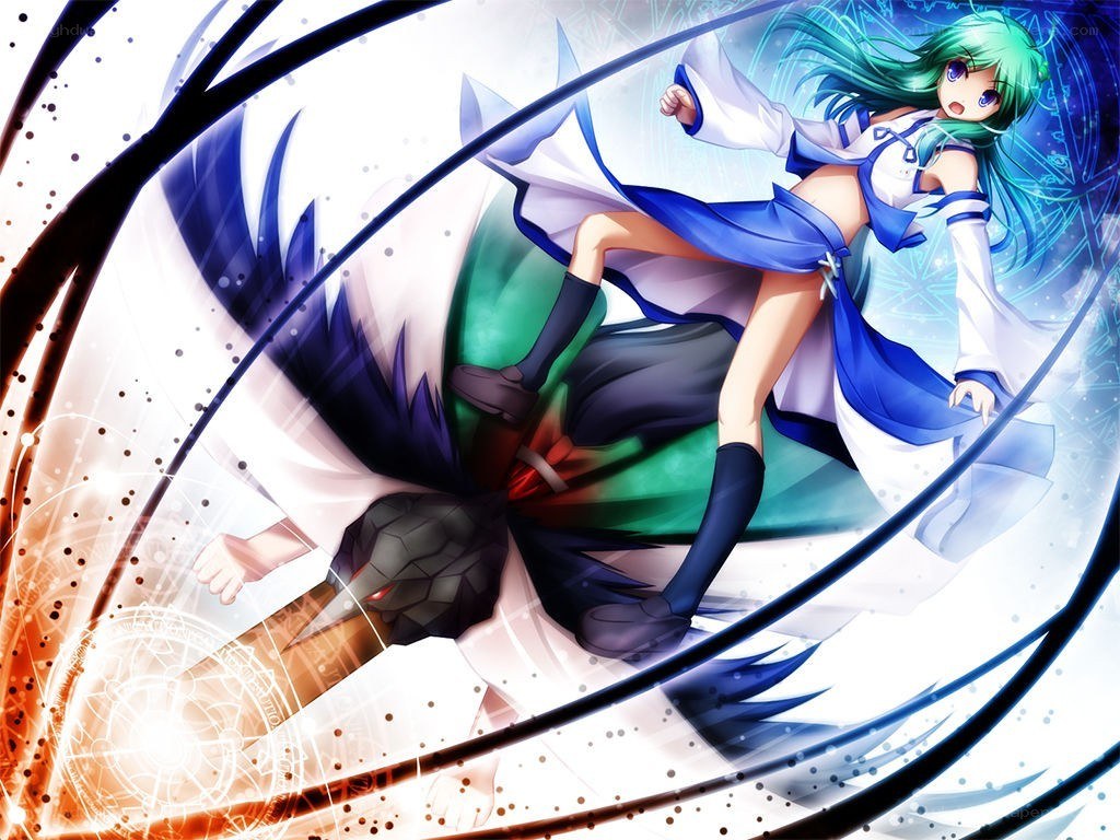 Anime girl in dynamic action pose